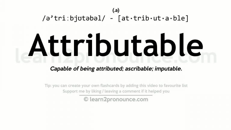 What is the meaning of the word ATTRIBUTABLE?